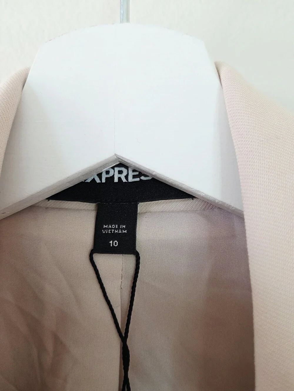 Express Double Breasted Hourglass Blazer Neutral Cream Size 10